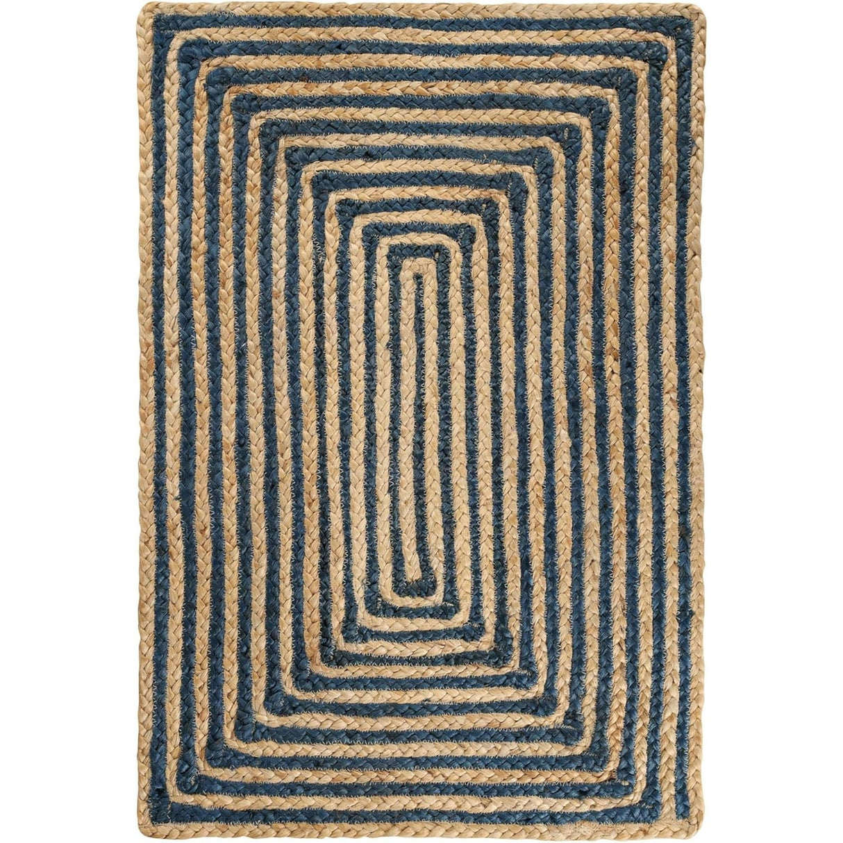 Rustic Bohemian Handwoven Jute Rug – Braided Area Carpet for Home Décor