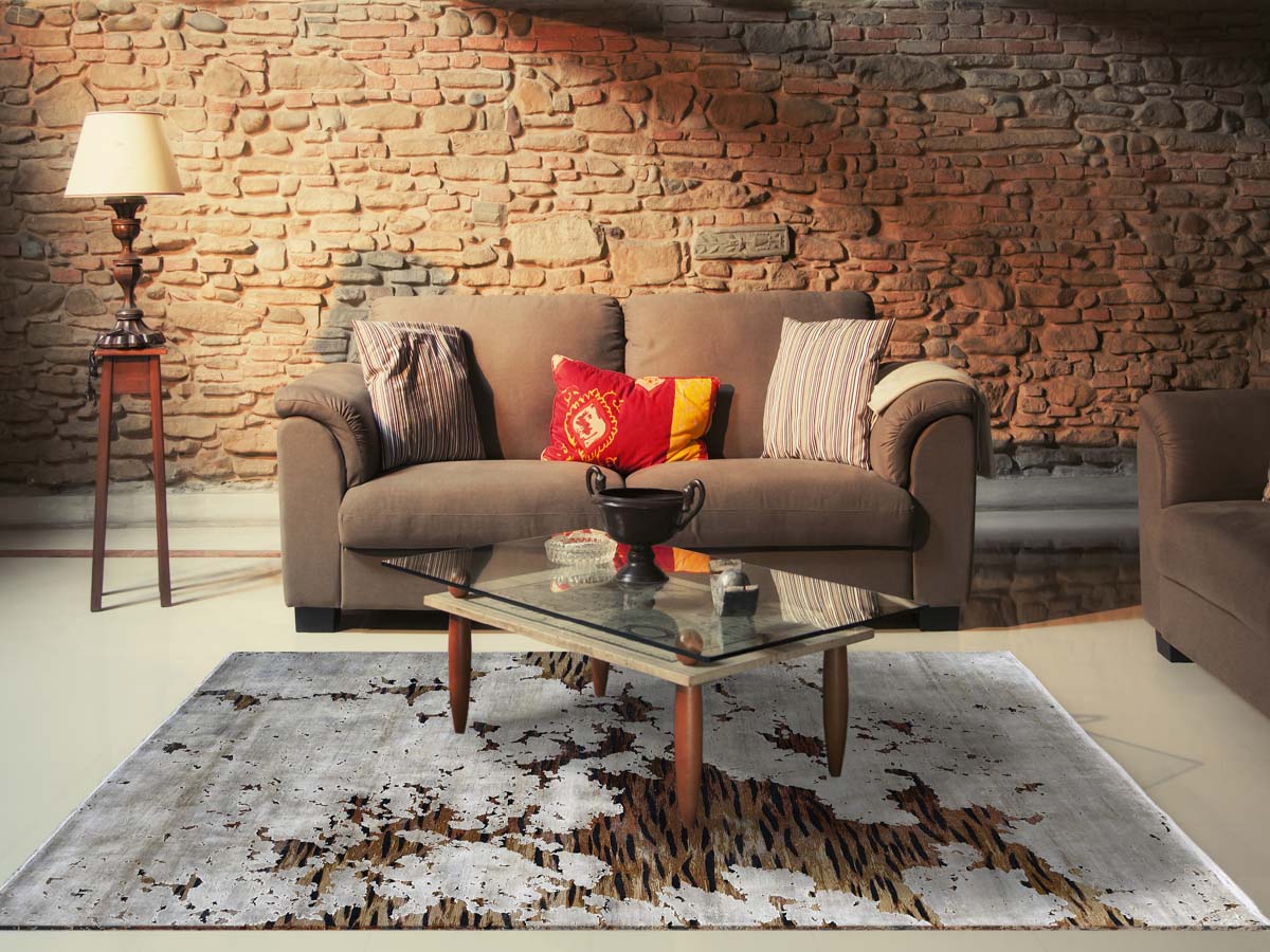 Hand Made Best Affordable Wool Bamboo Silk Carpet,White