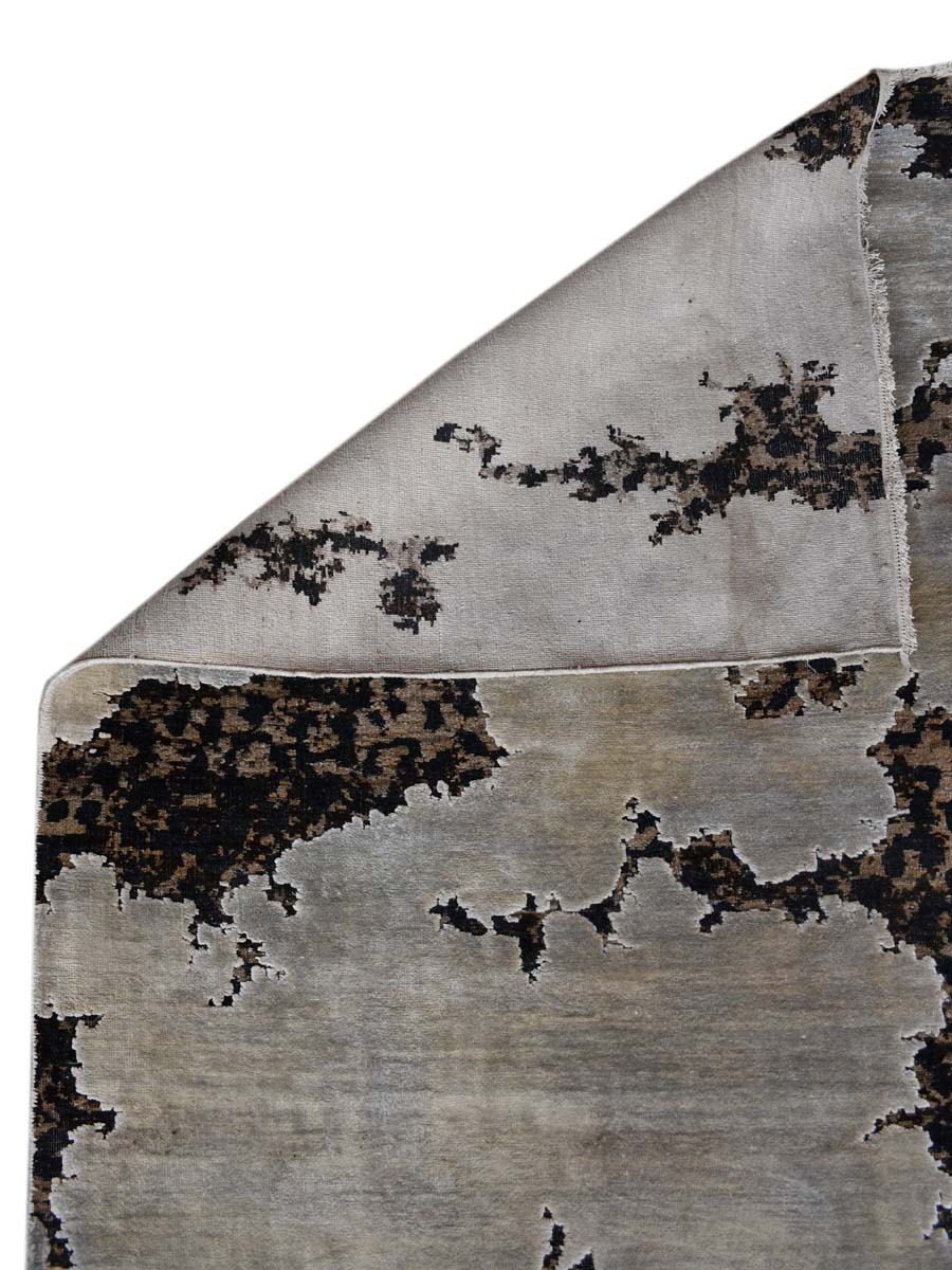 Handmade Modern Designer, Exclusive Knotted Modern Carpet, white & Black