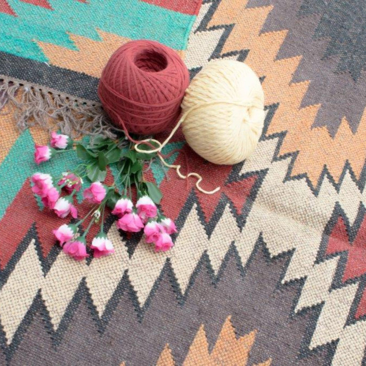 Natural Jute Kilim Dhurrie Rugs Handmade Home Decor Rug