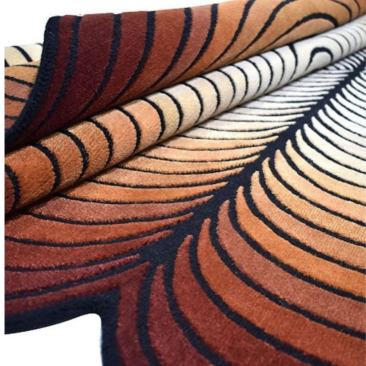 Scalloped Tufted Area Rugs, Handmade Tufted Scallop Carpet