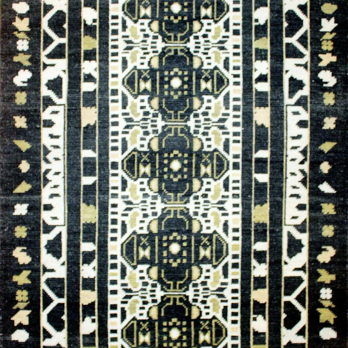 Geometric Oushak Wool Knotted Carpet, Modern Oushak Rugs