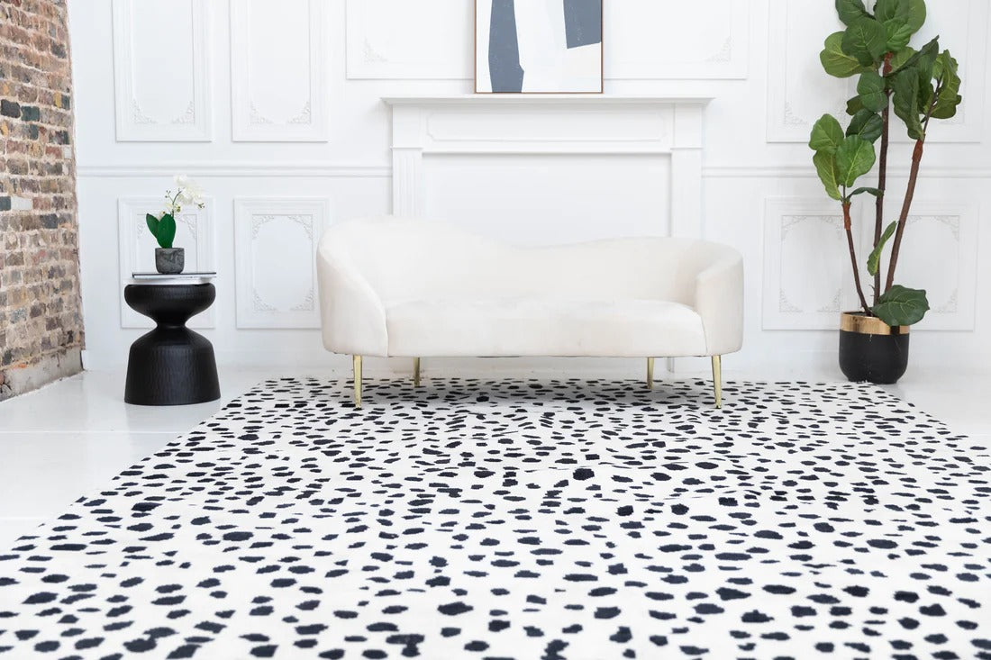 Modern Oushak Rug, Polka-Dot Knotted Carpet,Handwoven Oushak Carpets