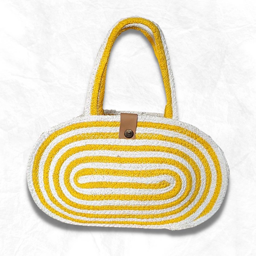 Yellow Jute Handbag, Jute Bags for Women