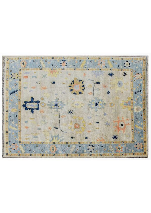 Wool Rug for Living Room With Abstract Designer Rug,Handwoven Oushak Rugs