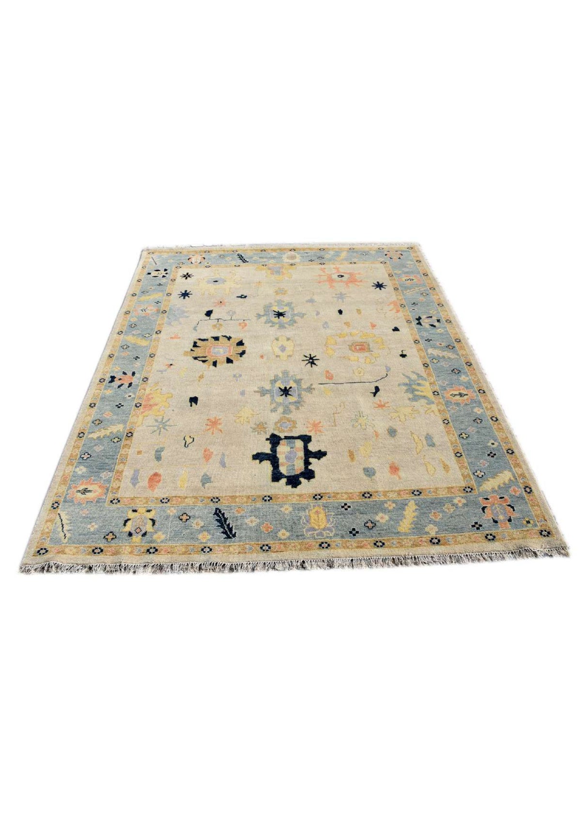 Wool Rug for Living Room With Abstract Designer Rug,Handwoven Oushak Rugs