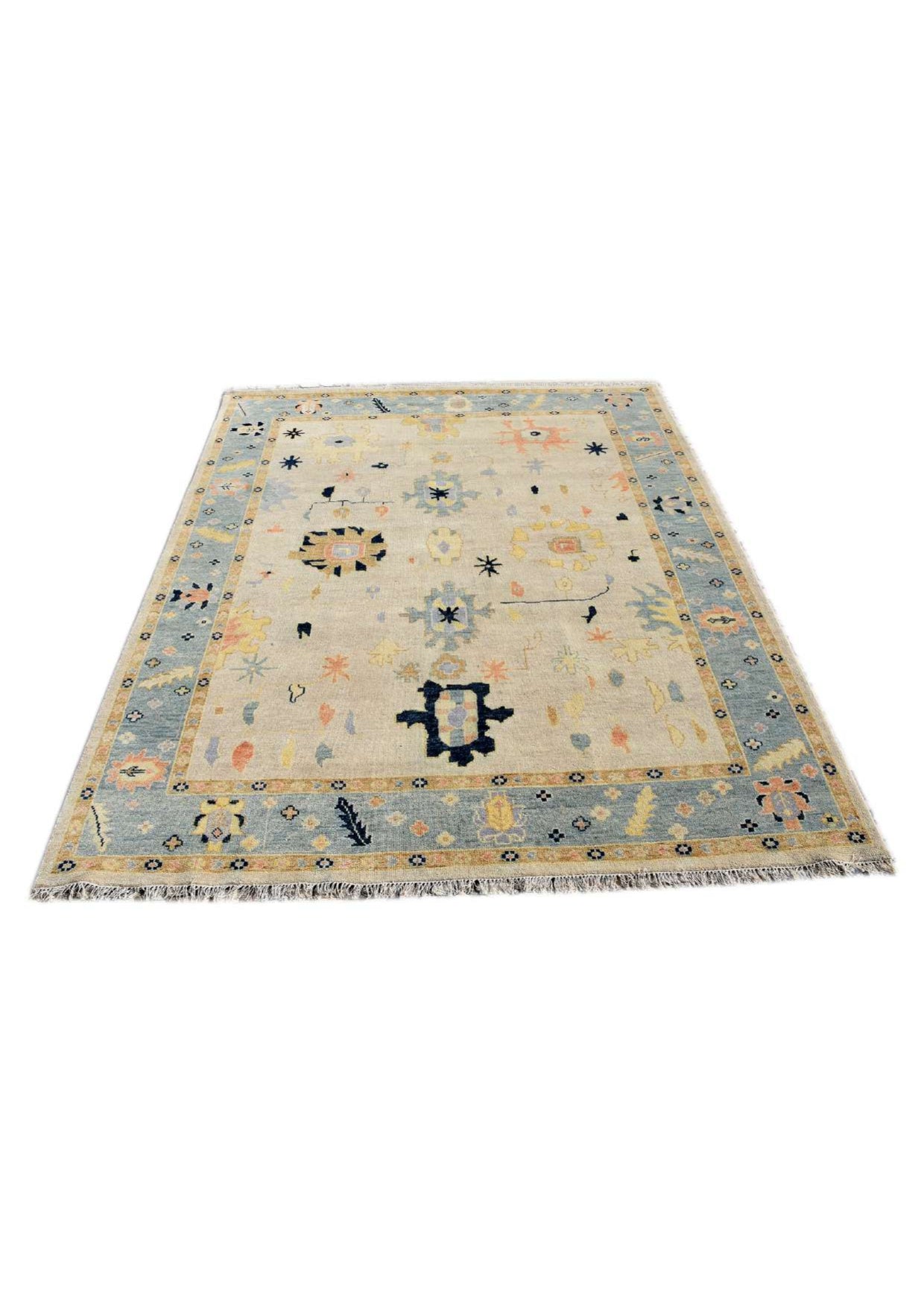 Wool Rug for Living Room With Abstract Designer Rug,Handwoven Oushak Rugs