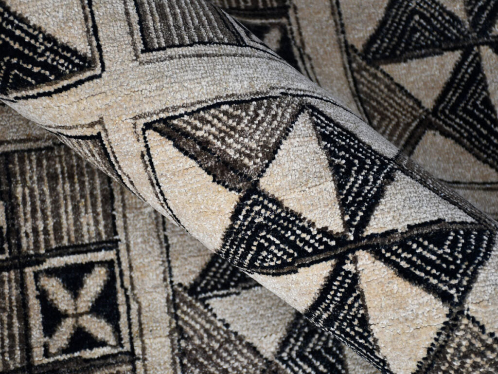 Handmade Silk Viscose Carpets, Exclusive Knotted Modern Carpet