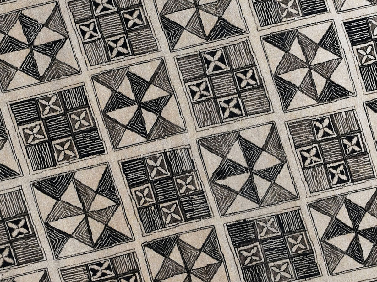 Handmade Silk Viscose Carpets, Exclusive Knotted Modern Carpet