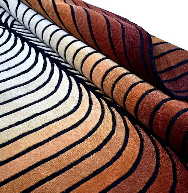 Scalloped Tufted Area Rugs, Handmade Tufted Scallop Carpet