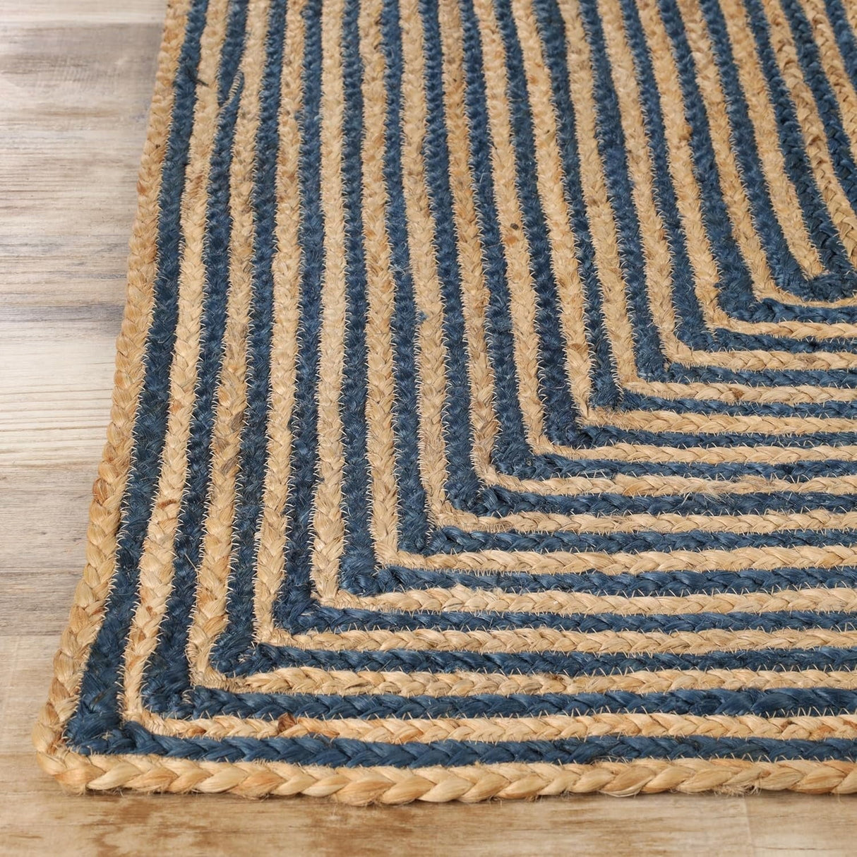 Rustic Bohemian Handwoven Jute Rug – Braided Area Carpet for Home Décor