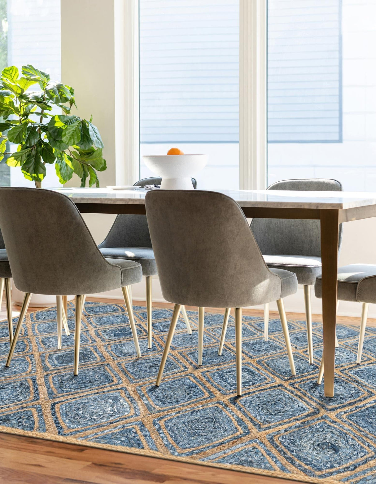 Hand Braided Jute Rug – Eco-Friendly Denim Braided Area Rug for Rustic Décor