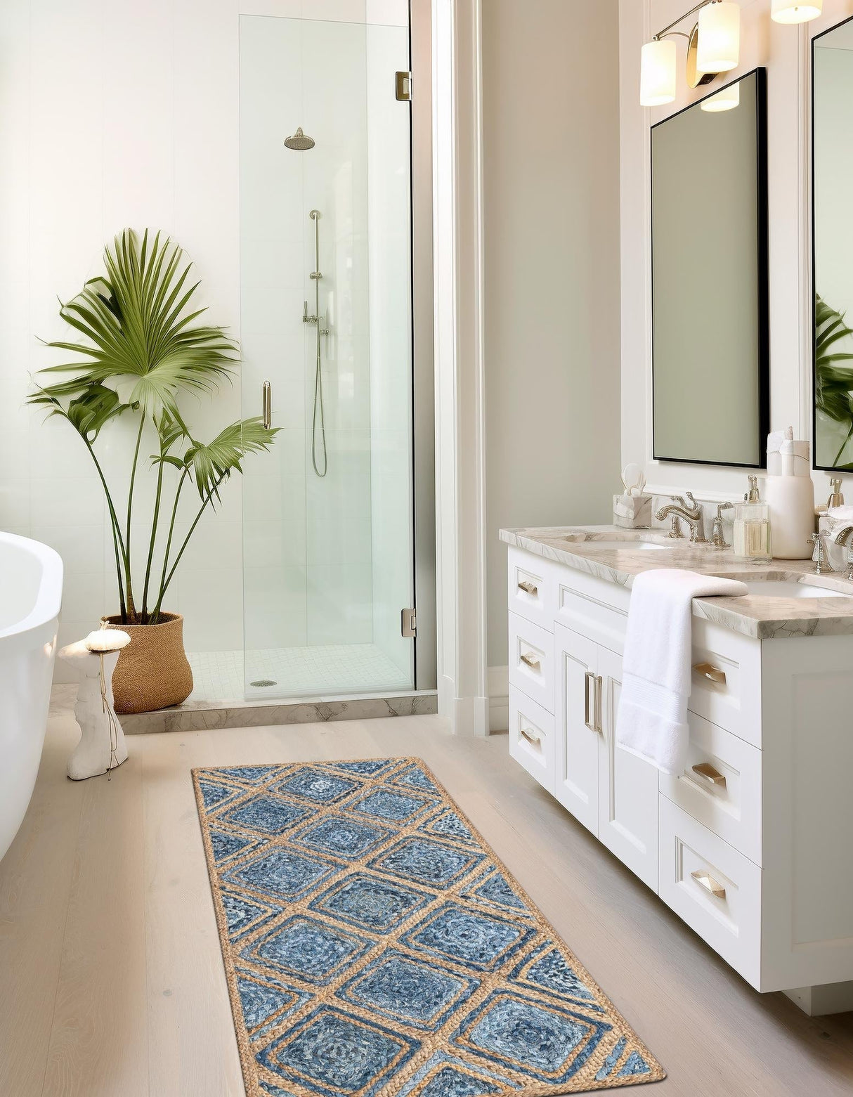 Hand Braided Jute Rug – Eco-Friendly Denim Braided Area Rug for Rustic Décor