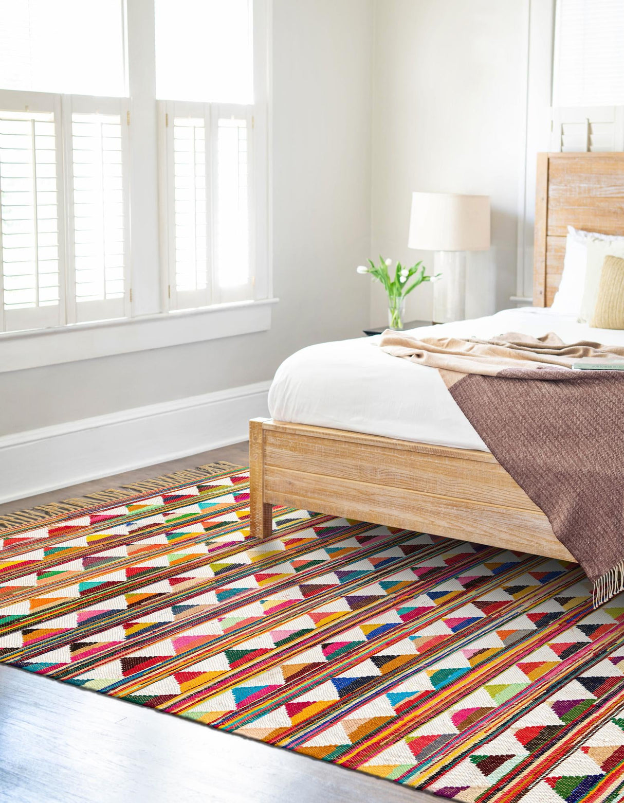 Hand Woven Chindi Trellis Rug