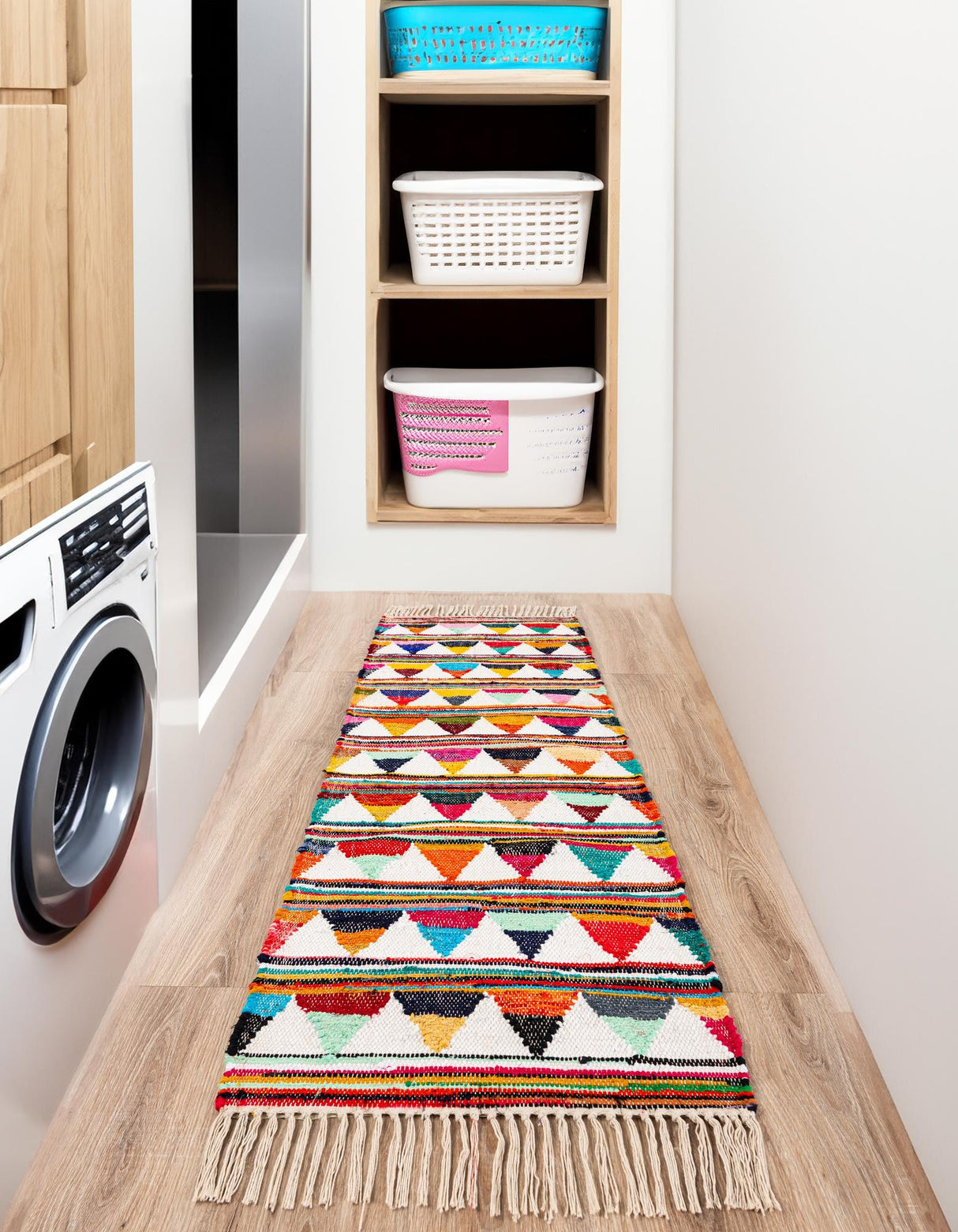 Hand Woven Chindi Trellis Rug