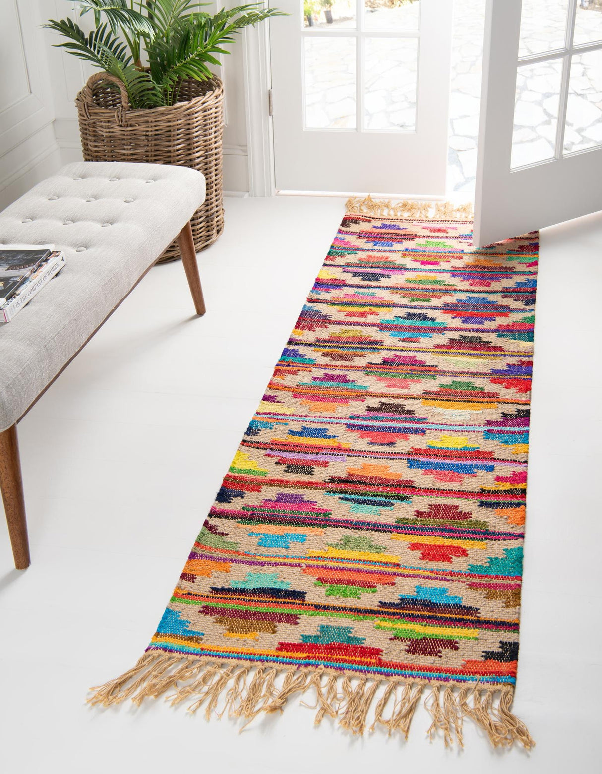 Hand Woven Chindi Trellis Rug