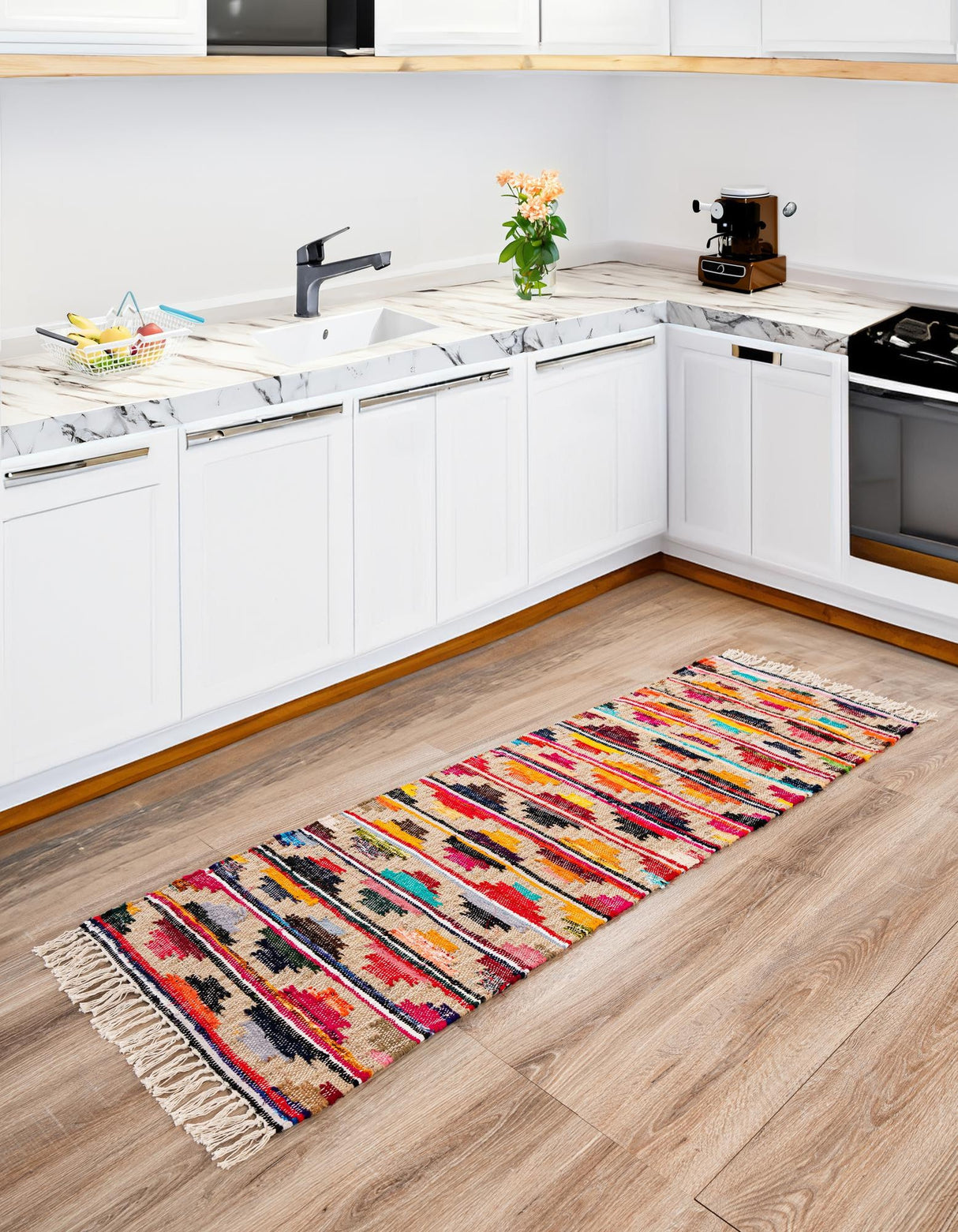 Hand Woven Chindi Trellis Rug