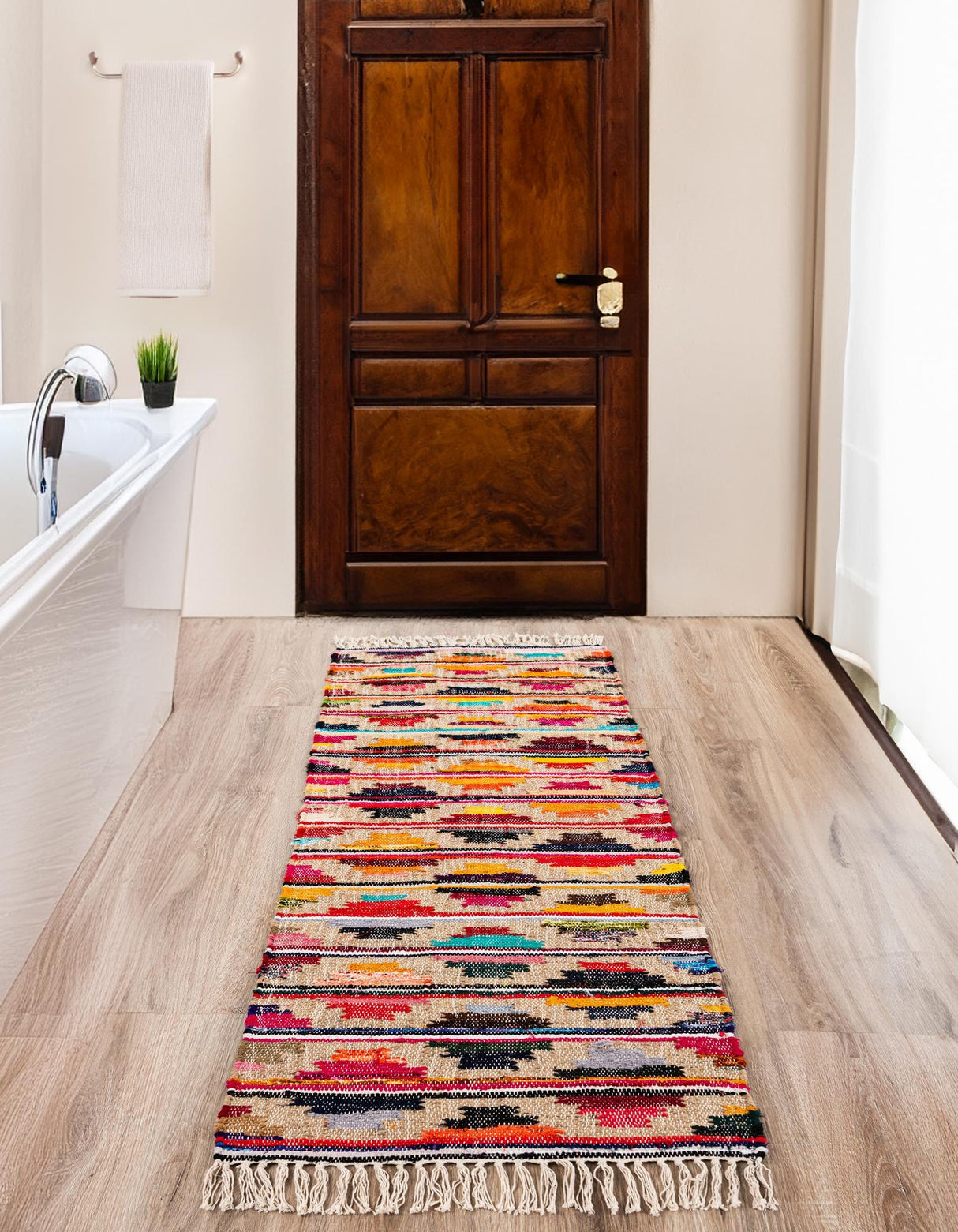 Hand Woven Chindi Trellis Rug