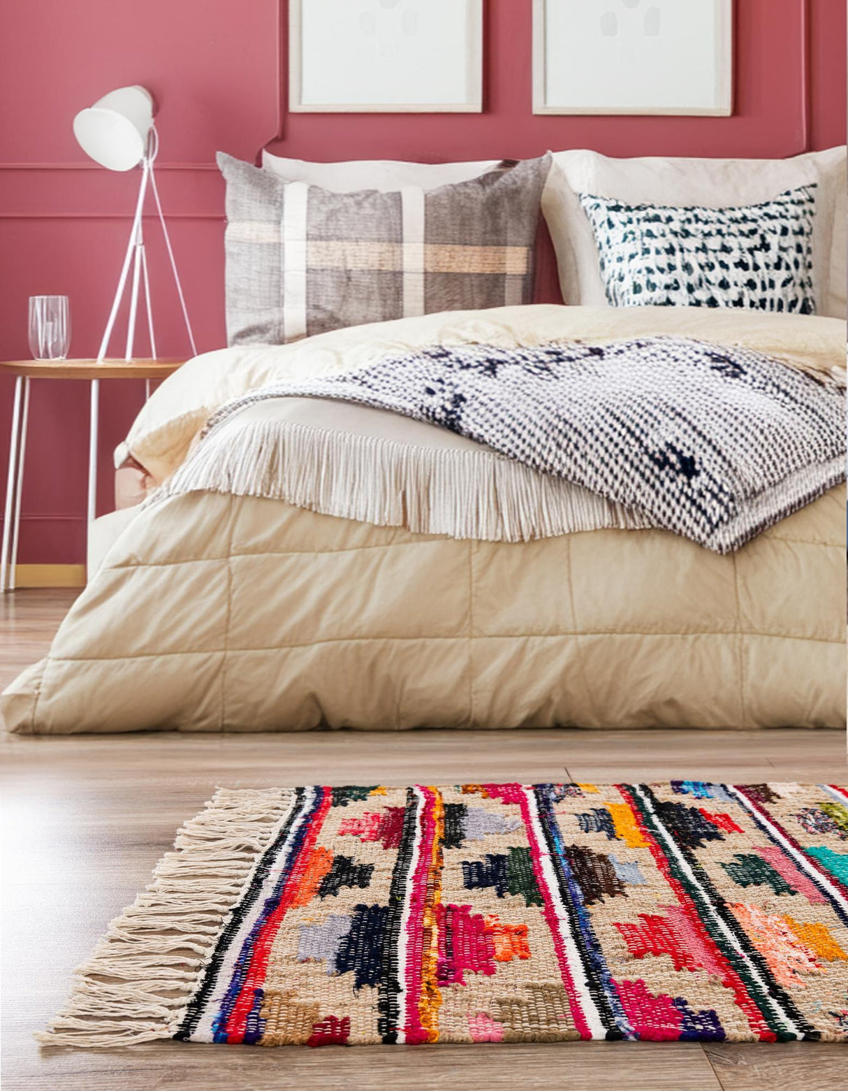 Hand Woven Chindi Trellis Rug