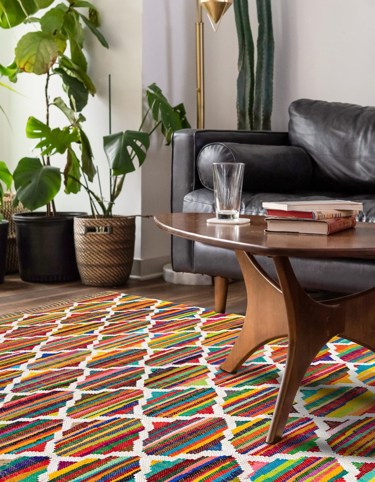 Hand Woven Chindi Trellis Rug