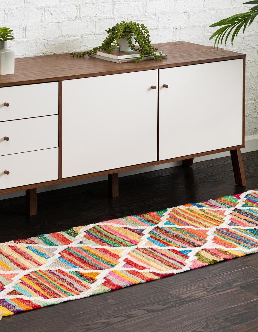 Hand Woven Chindi Trellis Rug