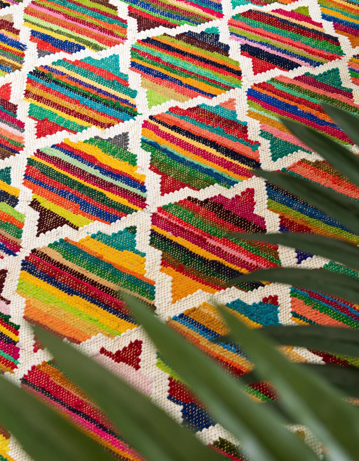 Hand Woven Chindi Trellis Rug