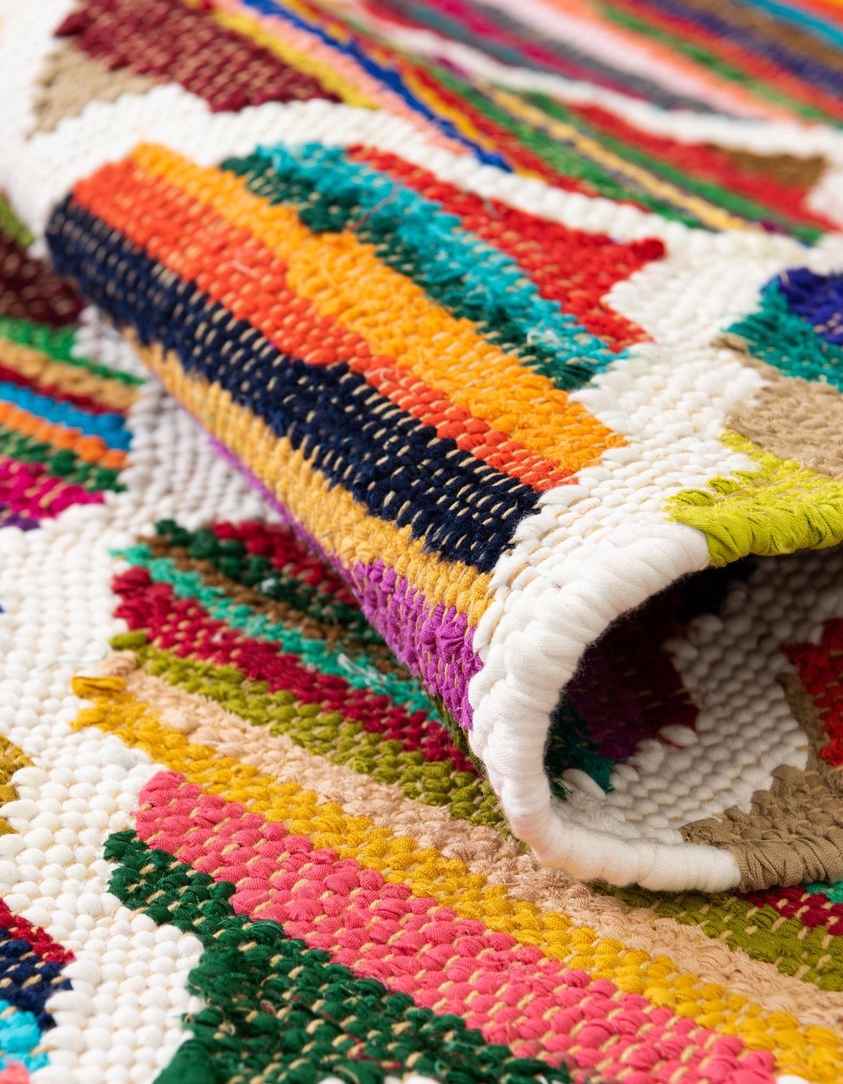 Hand Woven Chindi Trellis Rug