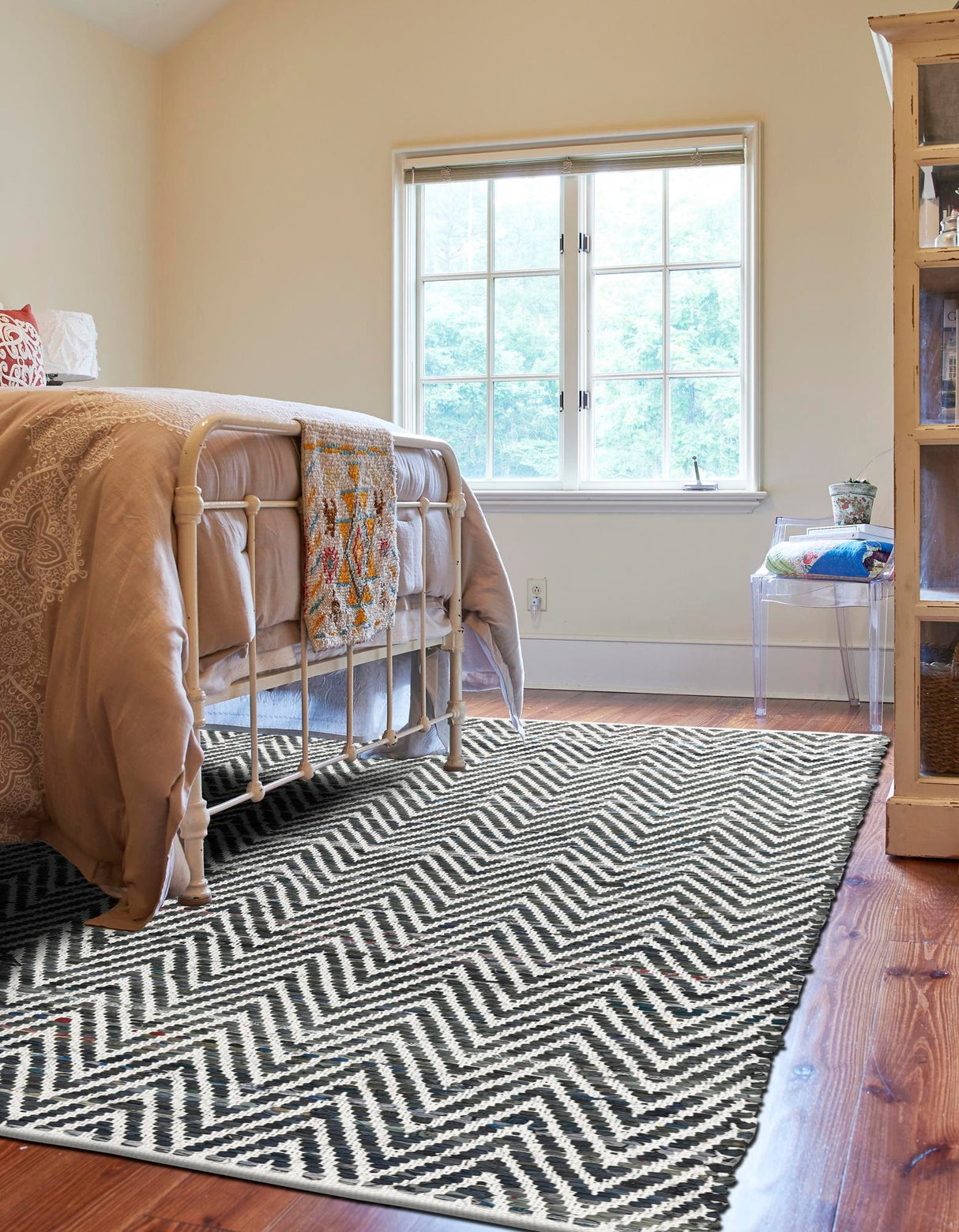 Indian Hand Braided Colorful Cotton Jute Rug