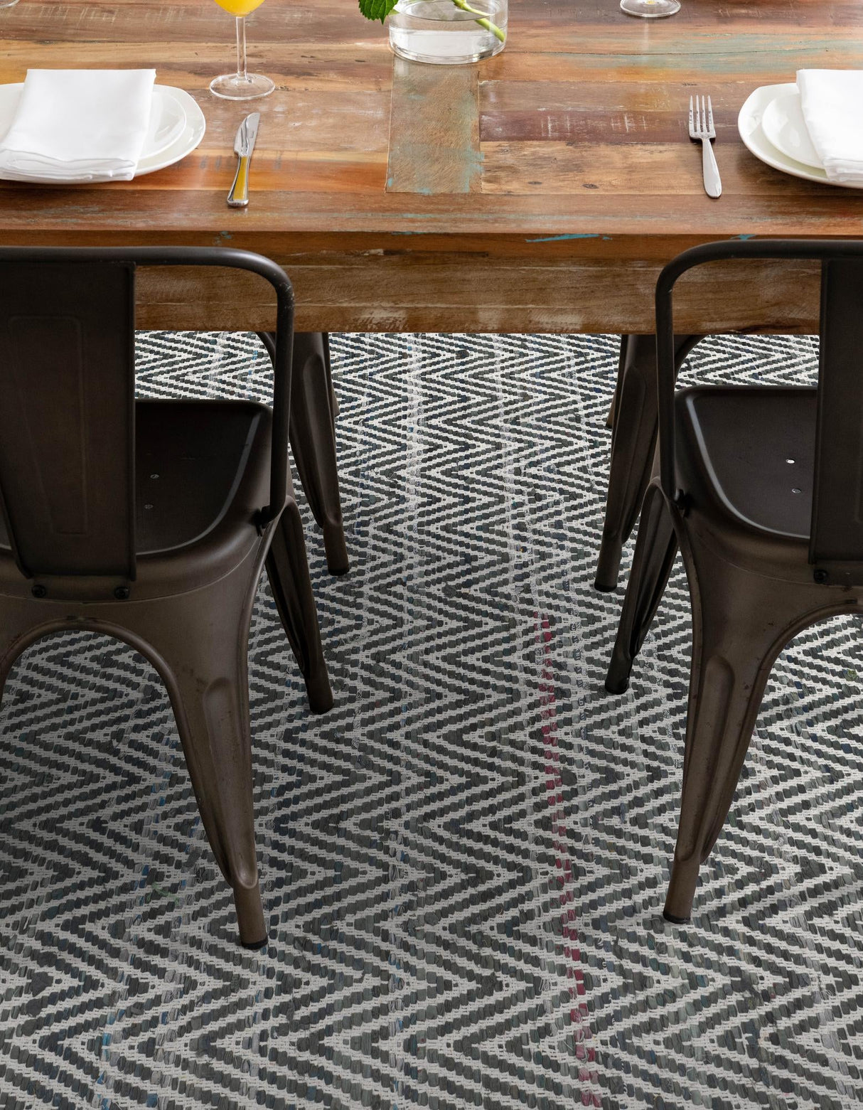 Indian Hand Braided Colorful Cotton Jute Rug