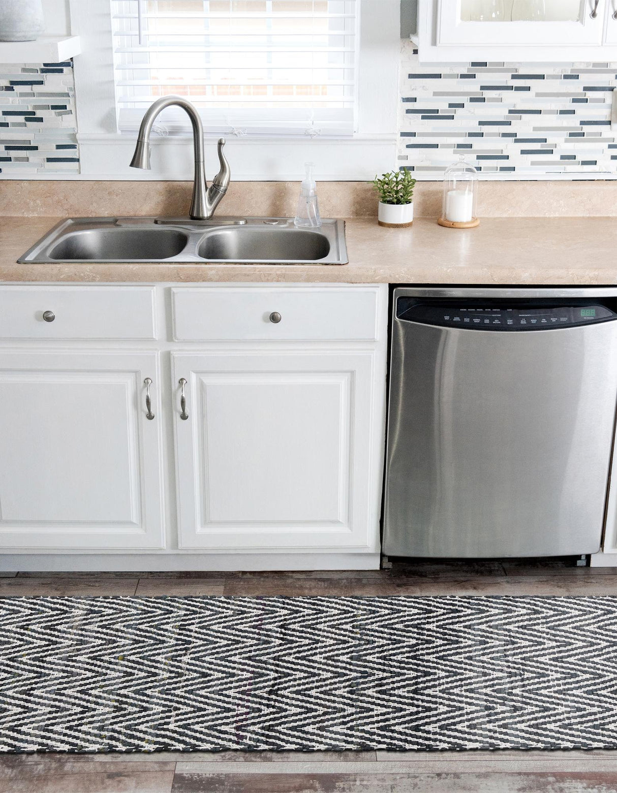 Indian Hand Braided Colorful Cotton Jute Rug