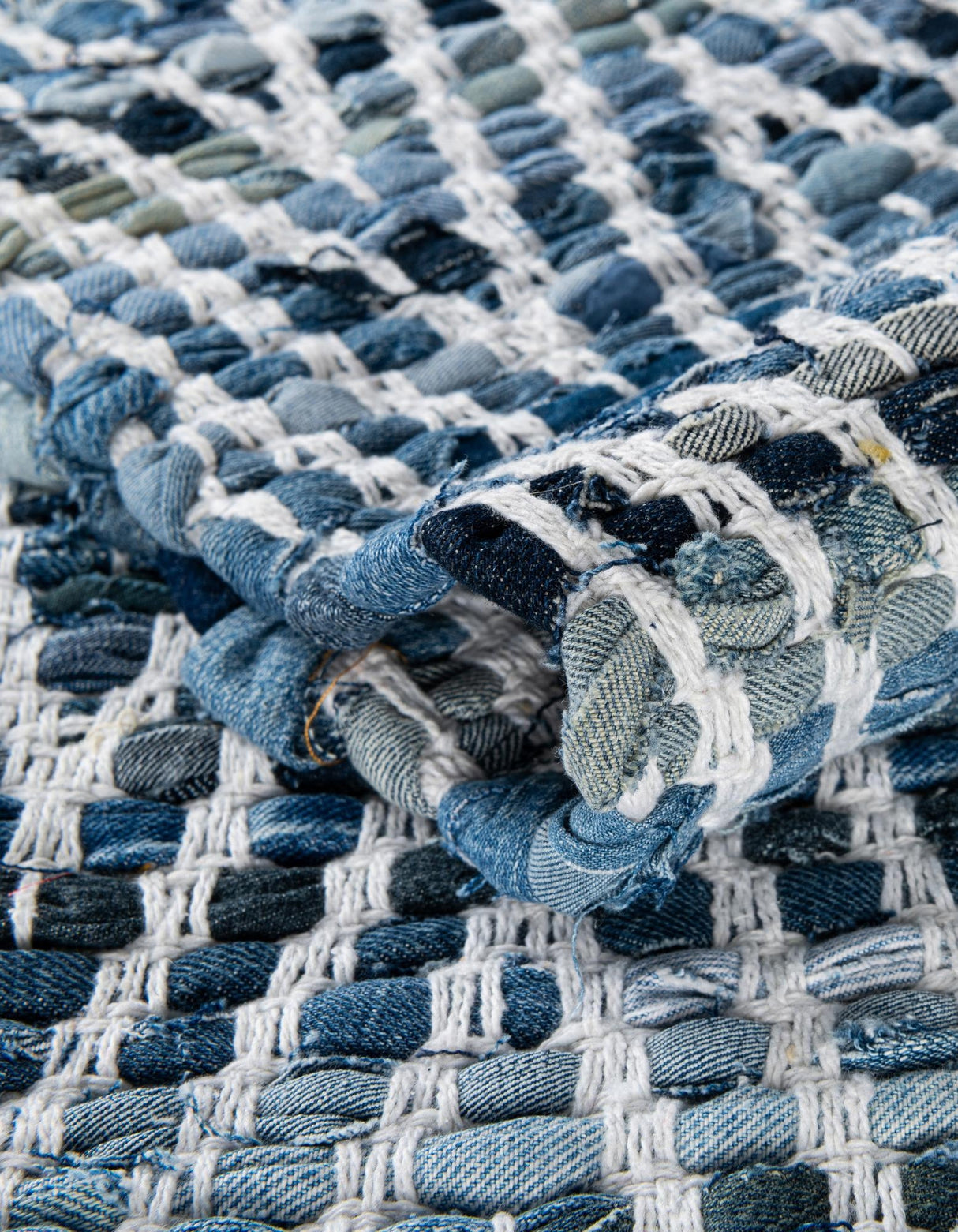 Indian Hand Braided Colorful Cotton Jute Rug