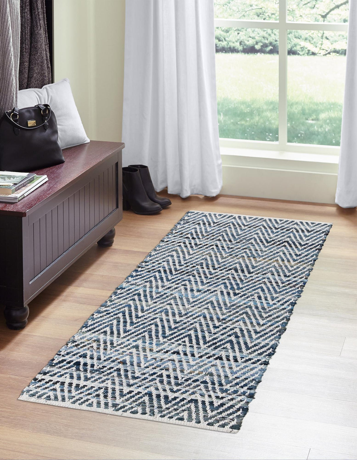 Indian Hand Braided Colorful Cotton Jute Rug