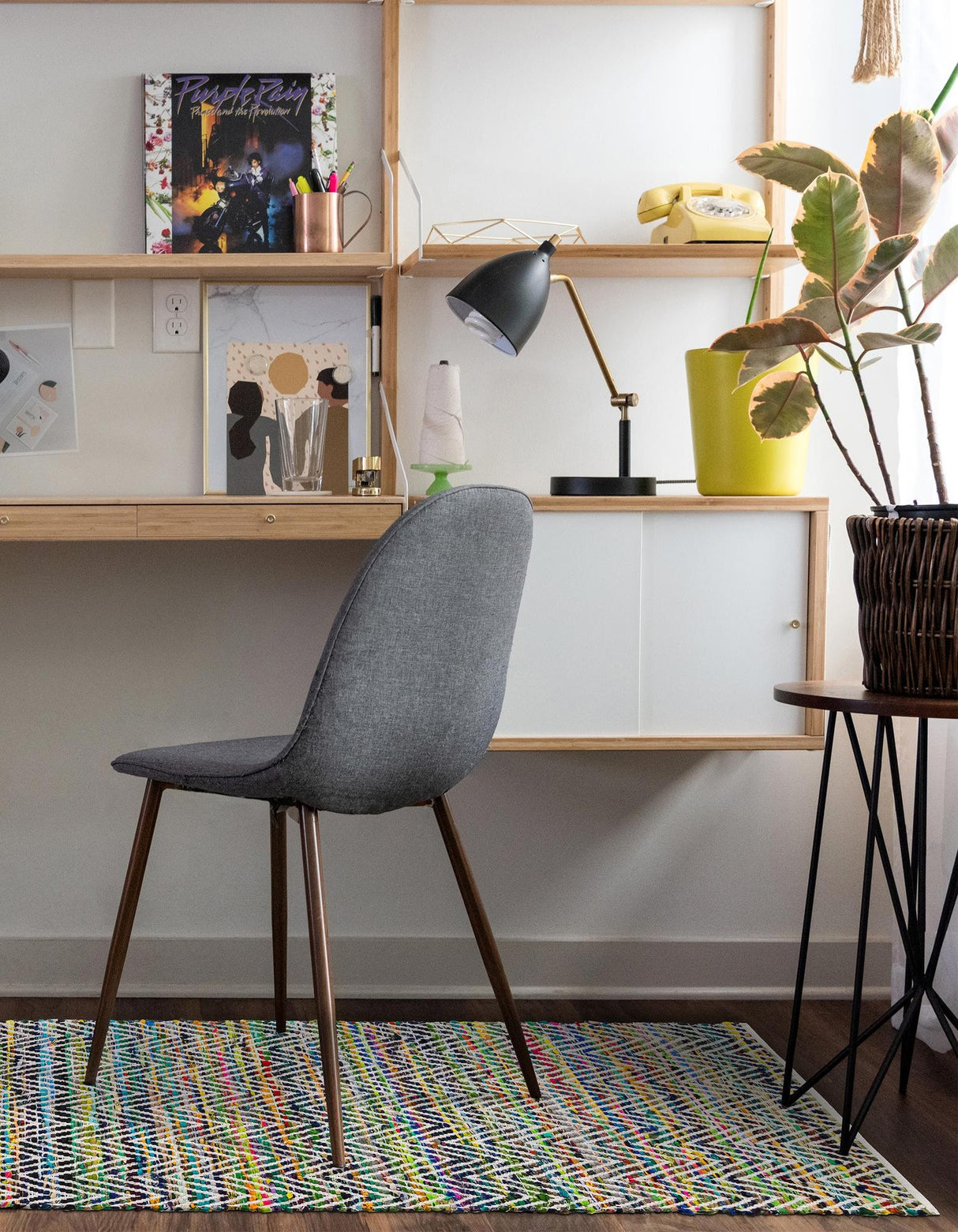 Indian Hand Braided Colorful Cotton Jute Rug