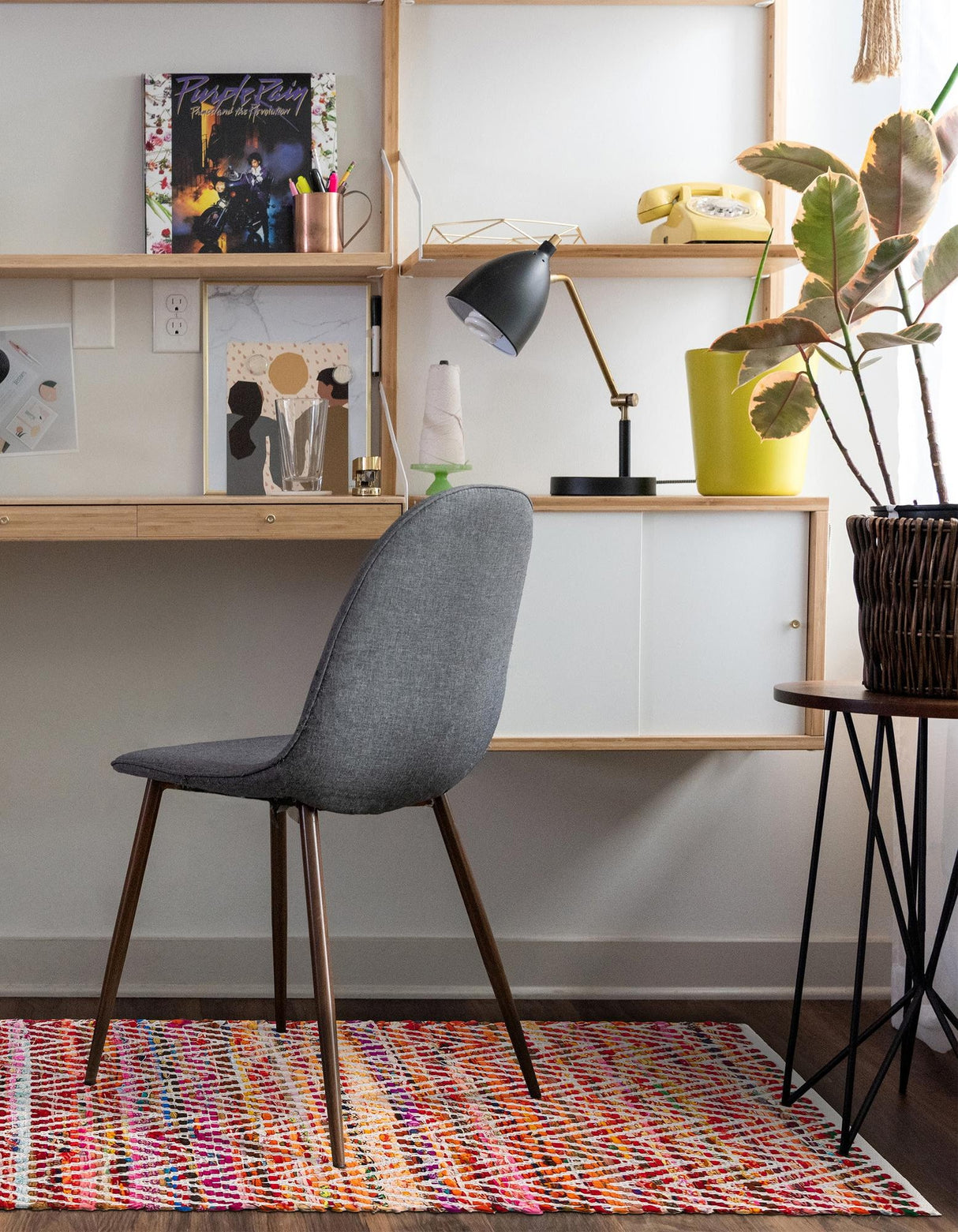 Indian Hand Braided Colorful Cotton Jute Rug