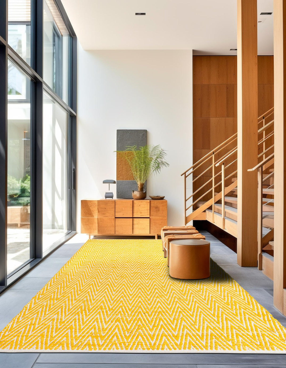 Indian Hand Braided Colorful Cotton Jute Rug