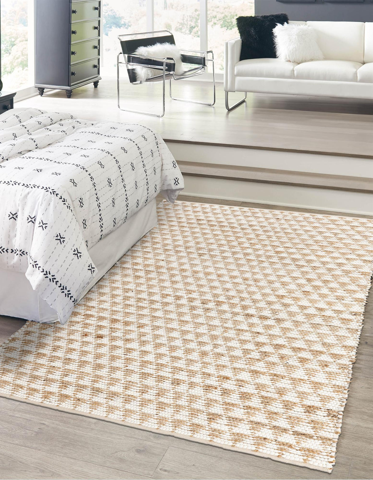 Hand Woven Cotton-Jute Rug, Sustainable Home Décor Rug