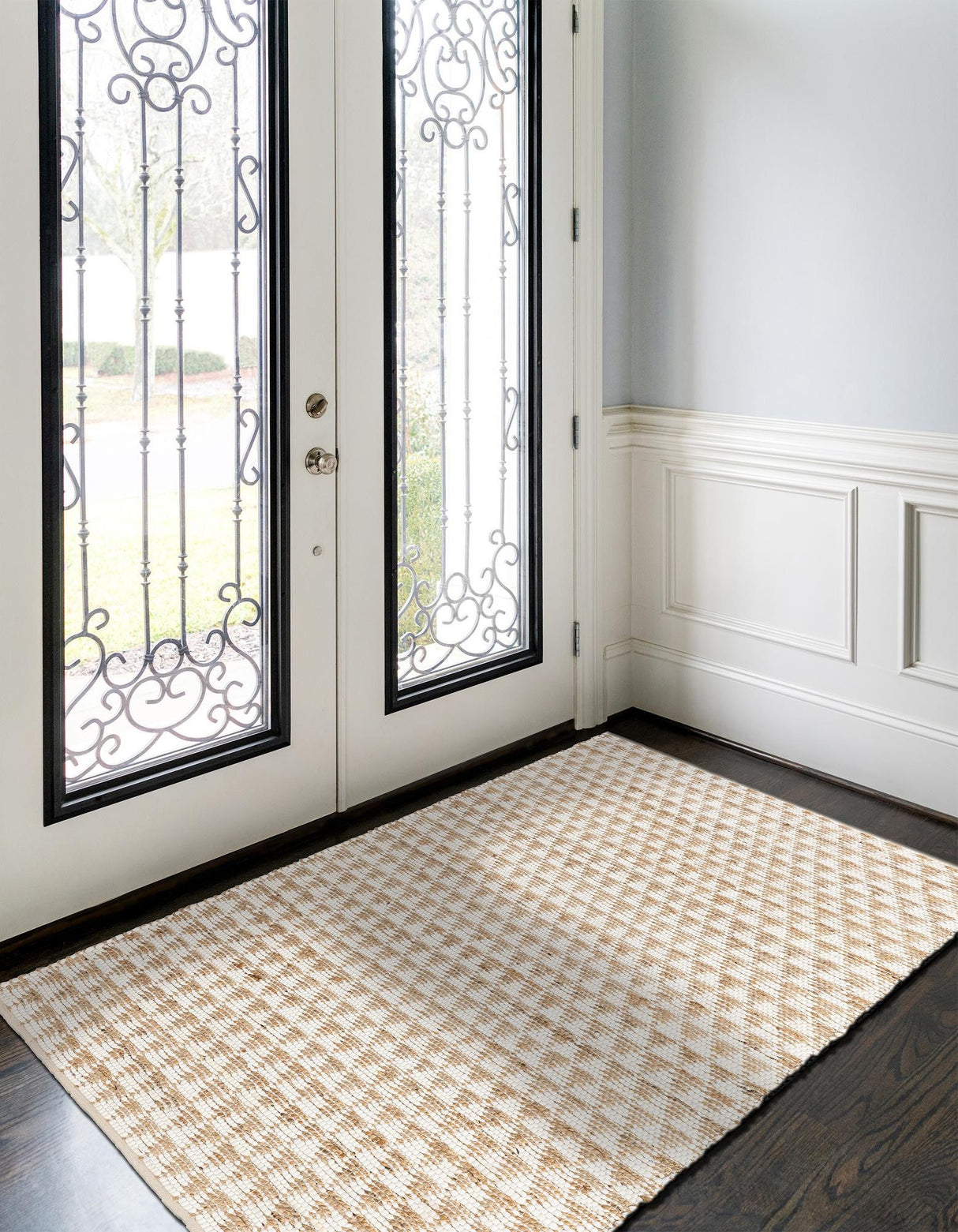 Hand Woven Cotton-Jute Rug, Sustainable Home Décor Rug