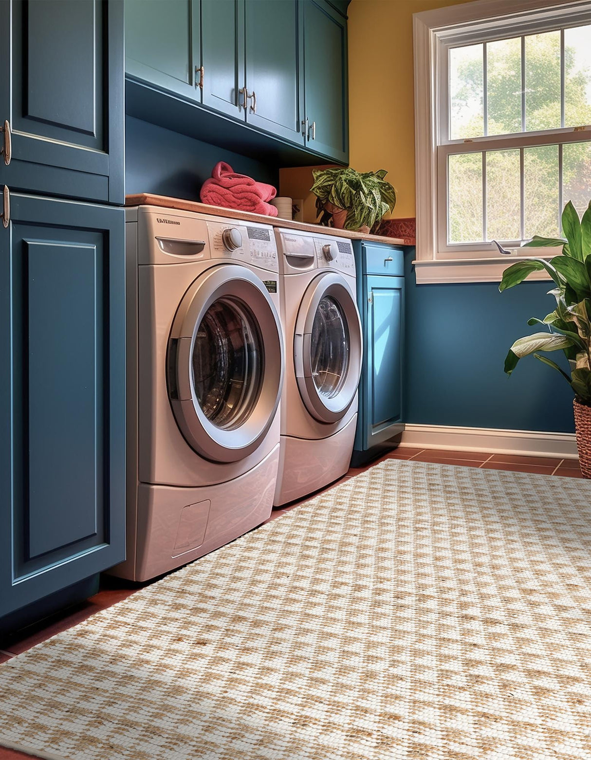 Hand Woven Cotton-Jute Rug, Sustainable Home Décor Rug