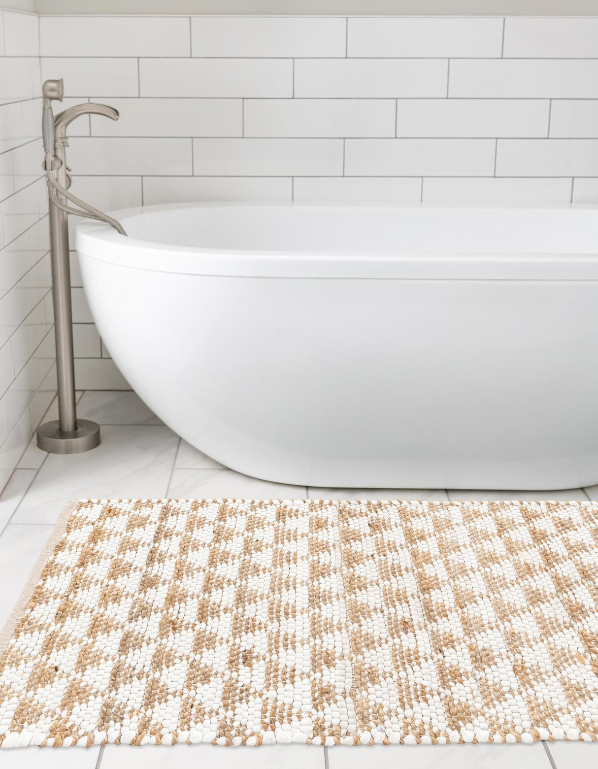 Hand Woven Cotton-Jute Rug, Sustainable Home Décor Rug