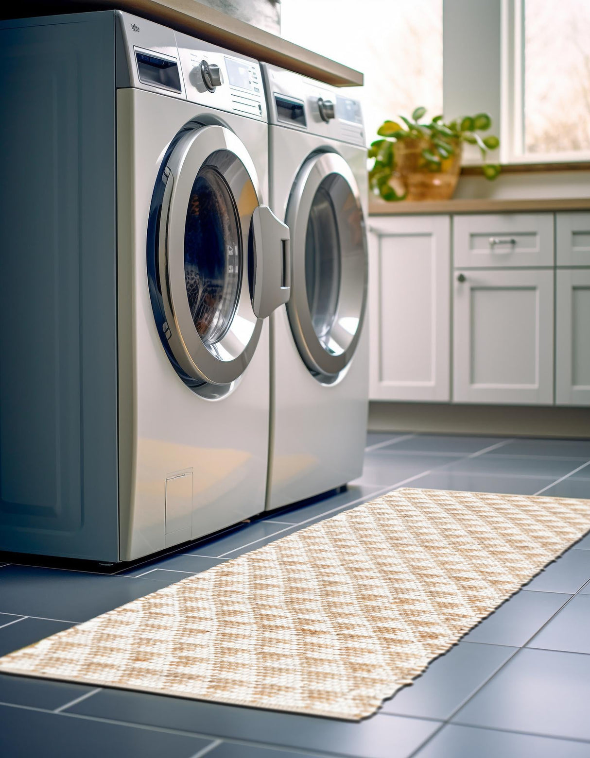 Hand Woven Cotton-Jute Rug, Sustainable Home Décor Rug