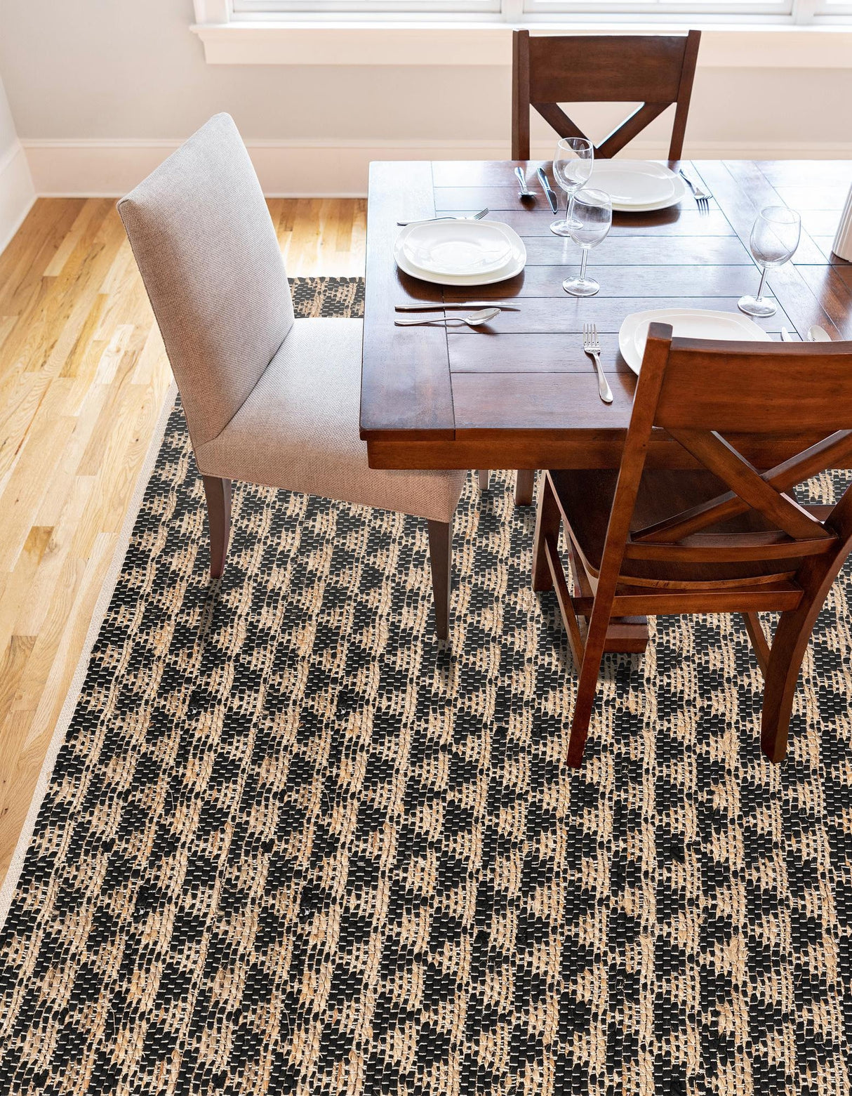 Hand Woven Cotton-Jute Rug, Sustainable Home Décor Rug