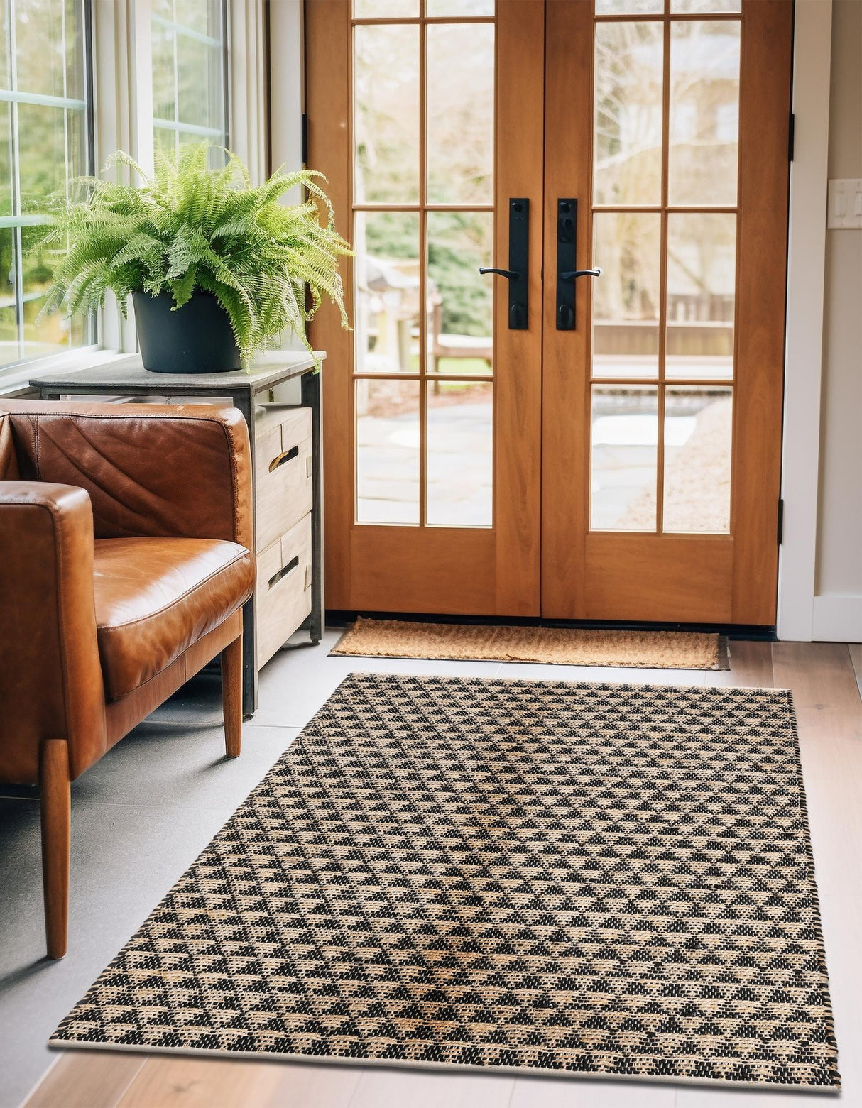 Hand Woven Cotton-Jute Rug, Sustainable Home Décor Rug