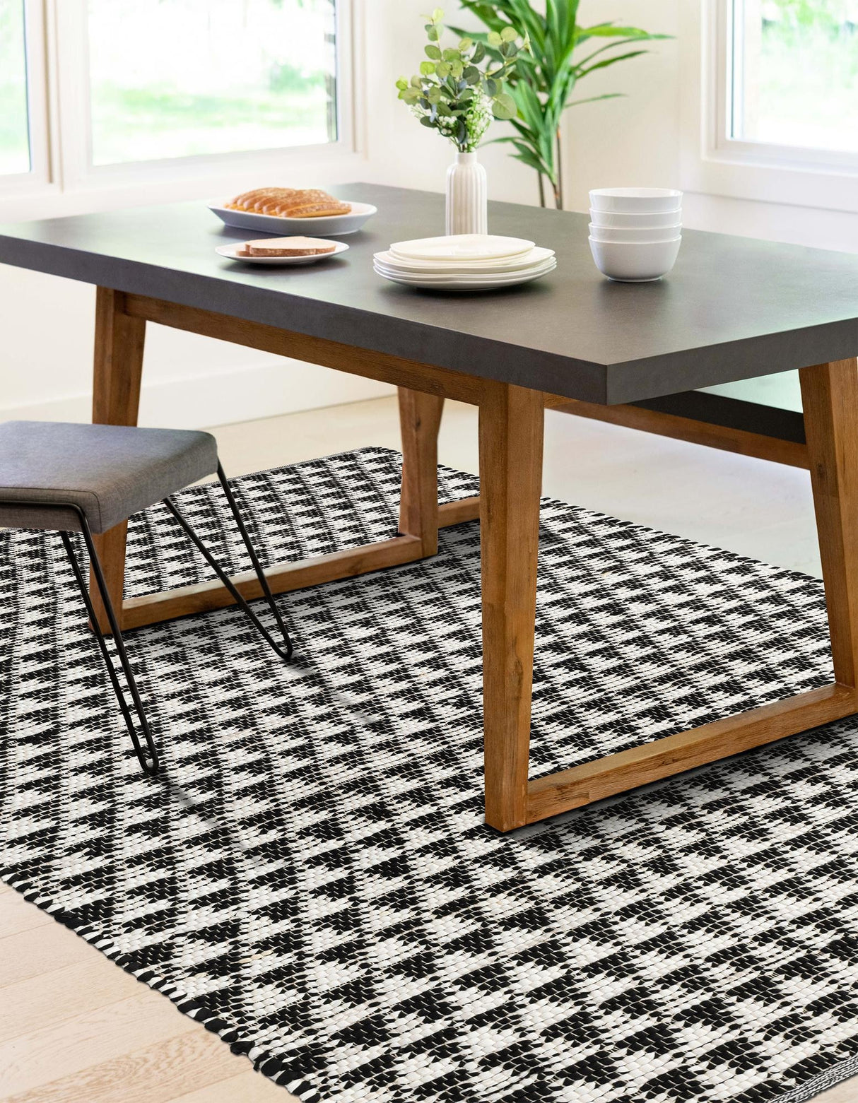 Hand Woven Cotton-Jute Rug, Sustainable Home Décor Rug