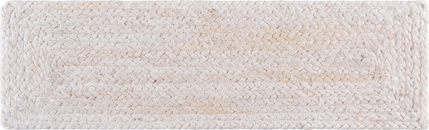 0' 9 x 2' 6 Hand Woven Braided Jute Stair Tread Rug