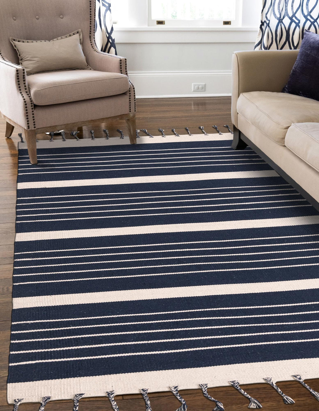 Hand Woven Chindi Cotton Rug, Natural Fiber Rugs