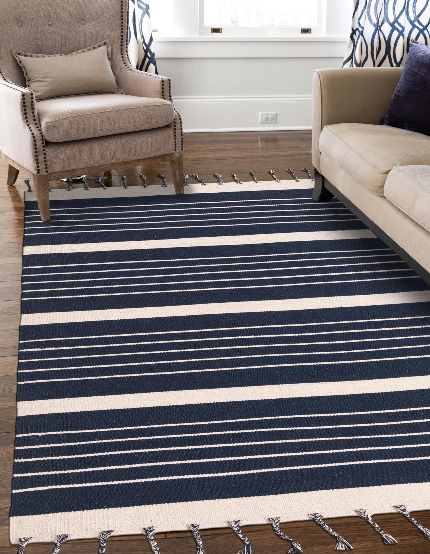 Hand Woven Chindi Cotton Rug, Natural Fiber Rugs