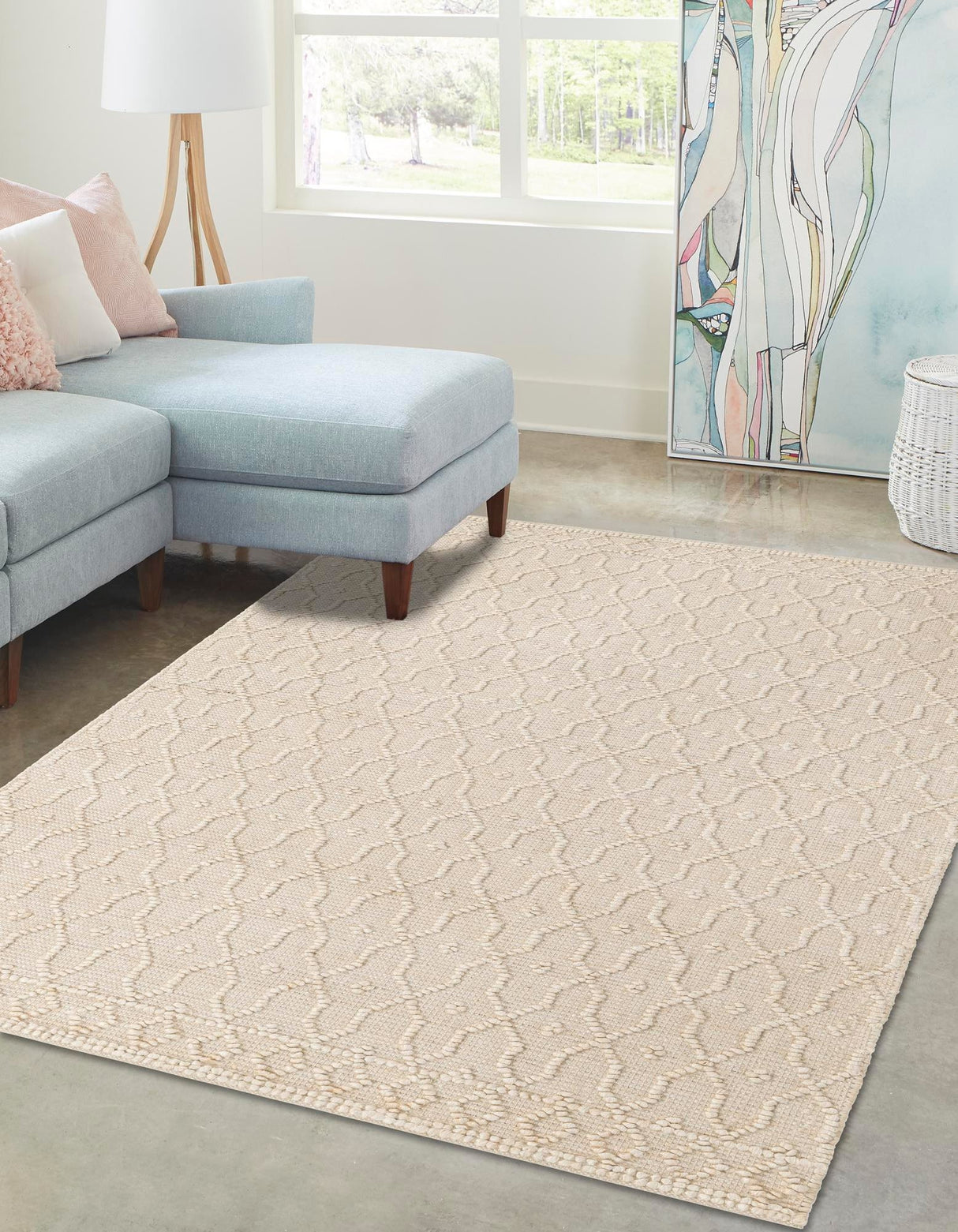 Hand Woven Larsa Colorful Hemp Jute Rug