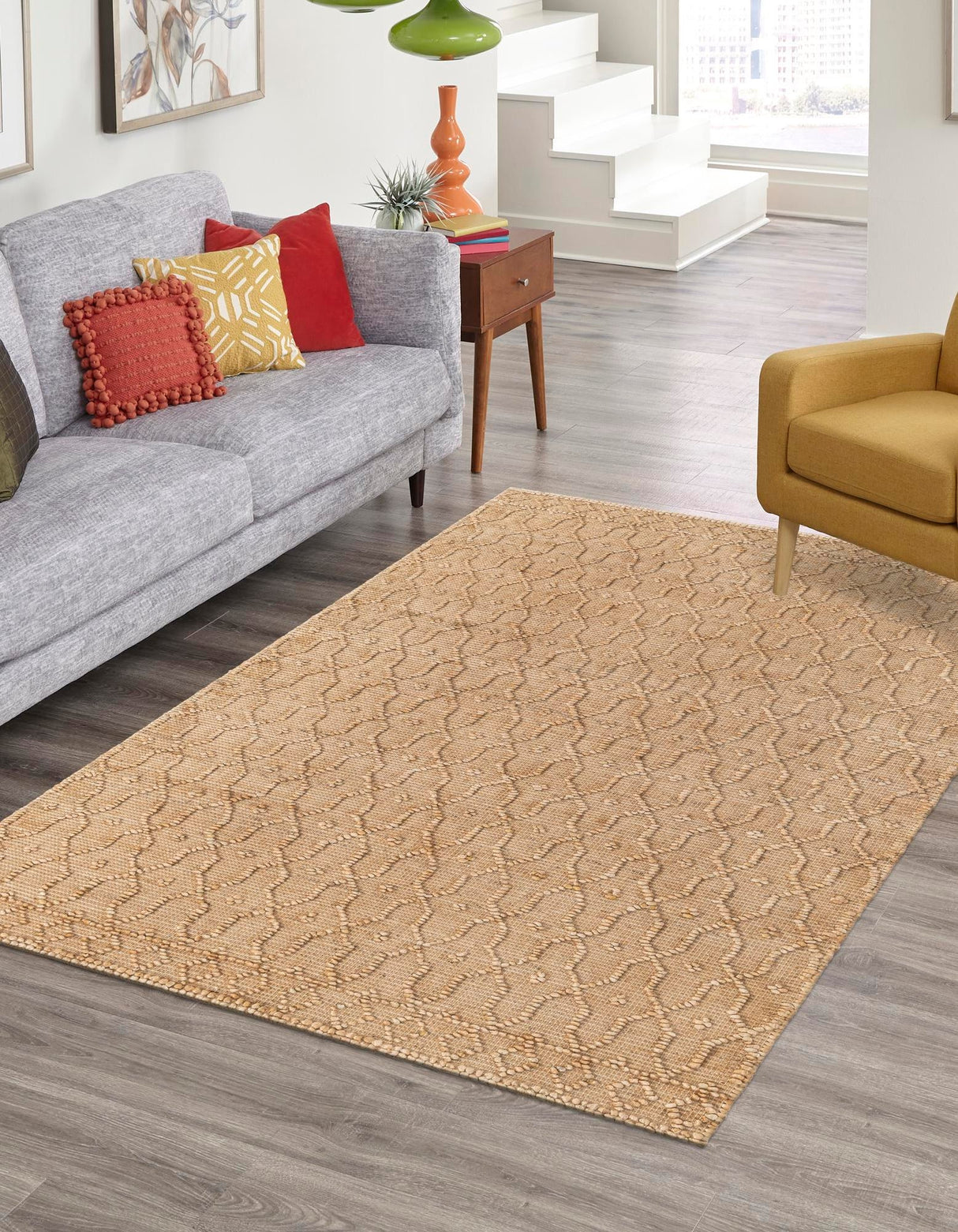 Hand Woven Larsa Colorful Hemp Jute Rug