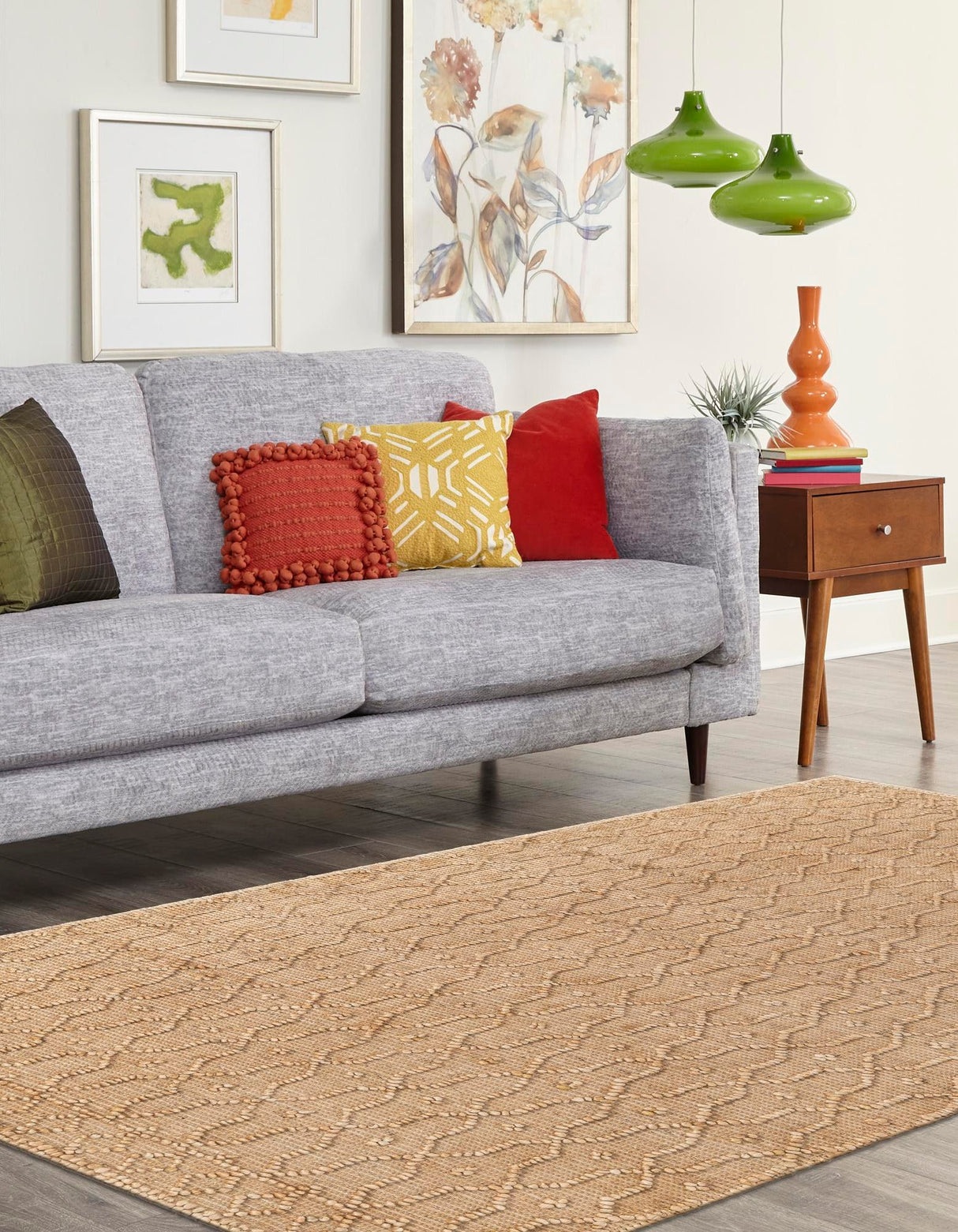 Hand Woven Larsa Colorful Hemp Jute Rug