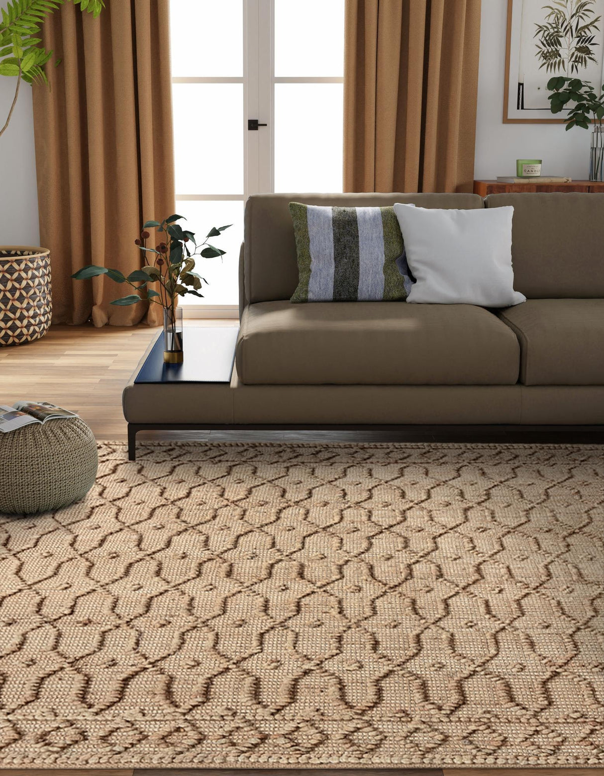 Hand Woven Larsa Colorful Hemp Jute Rug